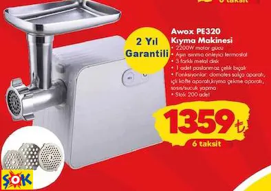 AWOX PE320 KIYMA MAKİNESİ